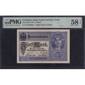 Germany, 5 Mark, 1917, Choice About UNC 58 EPQ