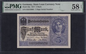 Germany, 5 Mark, 1917, Choice About UNC 58 EPQ