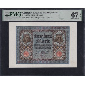 Germany, 100 Mark, 1920, Superb Gem UNC 67 EPQ