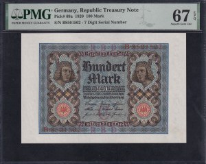 Germany, 100 Mark, 1920, Superb Gem UNC 67 EPQ