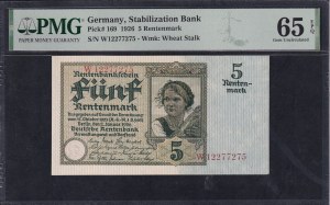 Germany, 5 Rentenmark, 1926, Gem UNC 65 EPQ