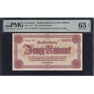 Germany, 20 Reichsmark, 1945, Gem UNC 65 EPQ