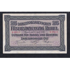 Germany, Occupied Territories - Lithuania, 25 Rubel, 1916, VF, Pick: R 125