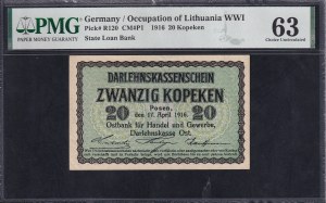 Germany, 20 Kopeken, 1916, Choice UNC 63