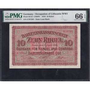 Germany, 10 Rubel, 1916, POSEN, Gem UNC 66 EPQ