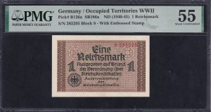 Germany, 1 Reichsmark, 1940-45, About UNC 55