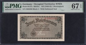 Germany, 2 Reichsmark, 1940-45, Superb Gem UNC 67 EPQ