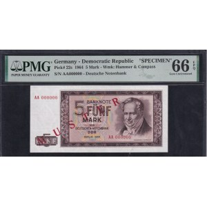 Germany (GDR), 5 Mark, 1964, Gem UNC 66 EPQ, ''SPECIMEN''