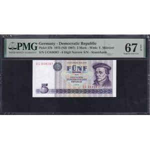 Germany (GDR), 5 Mark, 1975 (1987), Superb Gem UNC 67 EPQ