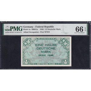 Germany (GFR), 1/2 Deutsche Mark, 1948, Gem UNC 66 EPQ