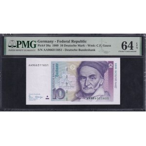 Germany (GFR), 10 Deutsche Mark, 1989, Choice UNC 64 EPQ
