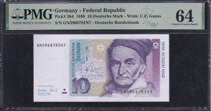 Germany (GFR), 10 Deutsche Mark, 1999, Choice UNC 64