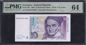 Germany (GFR), 10 Deutsche Mark, 1993, Choice UNC 64