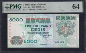 Ghana, 5000 Cedis, 1996, Choice UNC 64