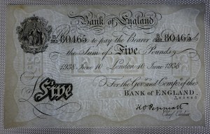 Great Britain, 5 Pounds, 1938, AU