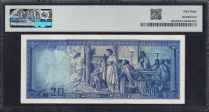 Greece, 20 Drachmai, 1955, Choice About UNC 58