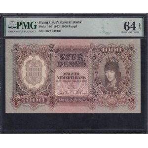 Hungary, 1000 Pengo, 1943, Choice UNC 64 EPQ