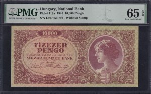 Hungary, 10000 Pengo, 1945, Gem UNC 65 EPQ