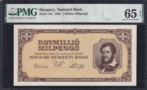 Hungary, 1 Million Milpengo, 1946, Gem UNC 65 EPQ