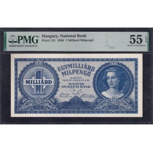 Hungary, 1 Milliard Milpengo, 1946, About UNC 55 EPQ