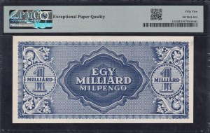 Hungary, 1 Milliard Milpengo, 1946, About UNC 55 EPQ