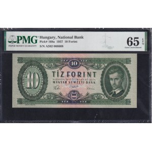 Hungary, 10 Forint, 1957, Gem UNC 65 EPQ