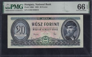 Hungary, 20 Forint, 1965, Gem UNC 66 EPQ