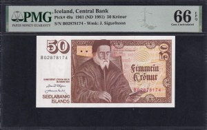 Iceland, 50 Kronur, 1961 (1981), Gem UNC 66 EPQ