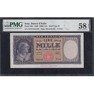 Italy, 1000 Lire, 1949, Choice About UNC 58 EPQ