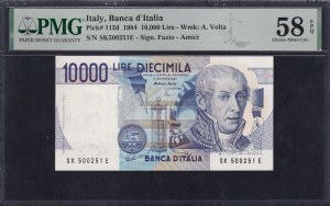 Italy, 10000 Lire, 1984, Choice About UNC 58 EPQ