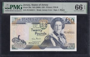 Jersey, 20 Pounds, 2000, Gem UNC 66 EPQ