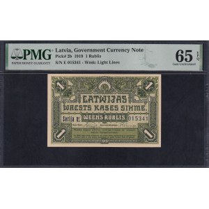 Latvia, 1 Rublis, 1919, Gem UNC 65 EPQ
