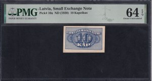 Latvia, 10 Kapeikas, 1920, Choice UNC 64 EPQ