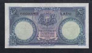 Latvia, 50 Latu, 1934, XF