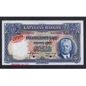 Latvia, 50 Latu, 1934, AU, ''SPECIMEN''