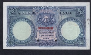 Latvia, 50 Latu, 1934, AU, ''SPECIMEN''