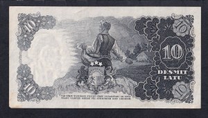 Latvia, 10 Latu, 1939, AU