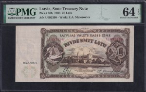 Latvia, 20 Latu, 1936, Choice UNC 64 EPQ