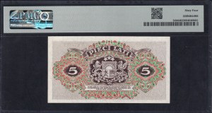 Latvia, 5 Lati, 1940, Choice UNC 64