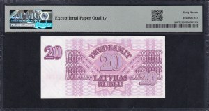 Latvia, 20 Rublu, 1992, Superb Gem UNC 67 EPQ
