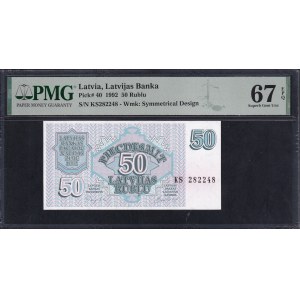 Lettonie, 50 Rublu, 1992, Superbe Gem UNC 67 EPQ
