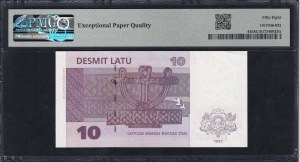 Latvia, 10 Latu, 1992 (1993), Choice About UNC 58 EPQ