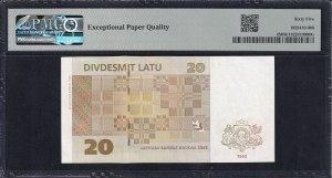 Latvia, 20 Latu, 1992 (1993), Gem UNC 65 EPQ