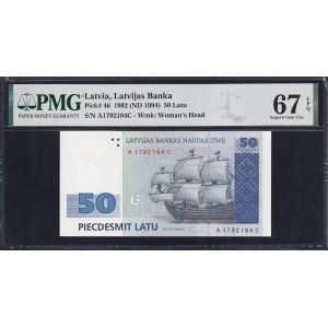 Latvia, 50 Latu, 1992 (1994), Superb Gem UNC 67 EPQ
