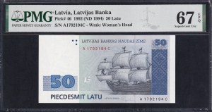 Latvia, 50 Latu, 1992 (1994), Superb Gem UNC 67 EPQ