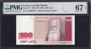 Latvia, 100 Latu, 1992 (1994), Superb Gem UNC 67 EPQ