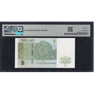 Lettonie, 5 Lati, 2001, Gem UNC 65 EPQ