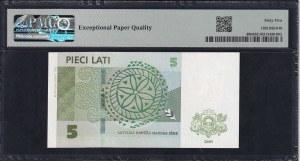 Latvia, 5 Lati, 2001, Gem UNC 65 EPQ
