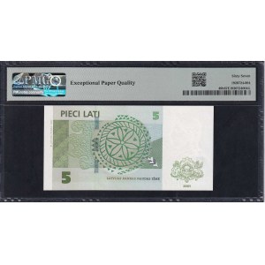 Latvia, 5 Lati, 2001, Superb Gem UNC 67 EPQ