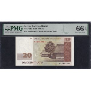 Latvia, 20 Latu, 2004, Gem UNC 66 EPQ